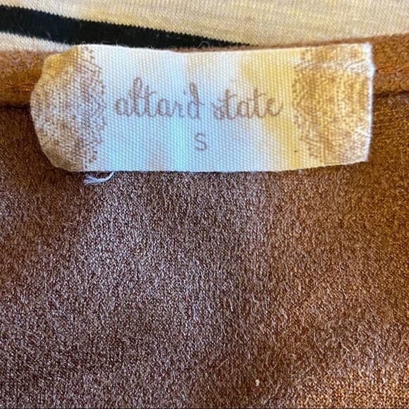 Altar’d State NWOT  Striped Dress w/ Faux Suede Collar & Elbow Patches. Sz S - Picture 4 of 7